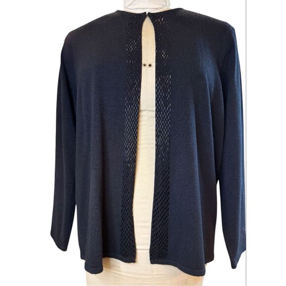 Designers Originals Beaded Cardigan Sz. XL Black Warm Cozy Elegant - Picture 5 of 9